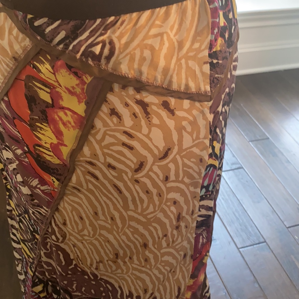 Vintage Anthropologie Butterfly Print Silk Maxi Skirt - Picture 5 of 10